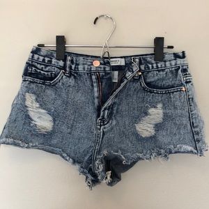 Ripped jean shorts